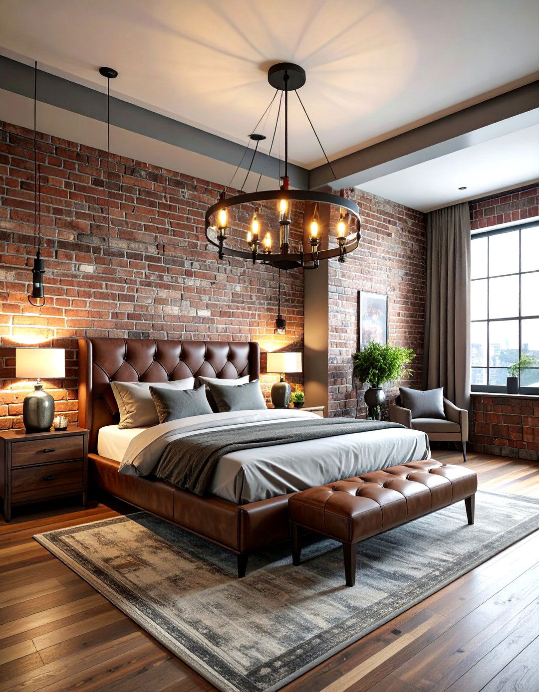 Modern Industrial Chandelier - 30 bedroom pendant lighting ideas