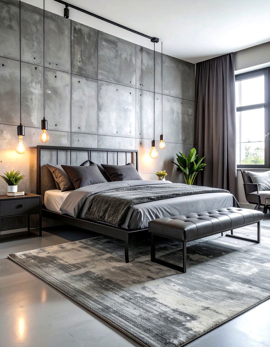 Modern Industrial Gray Bedroom - 30 gray bedroom accessories ideas
