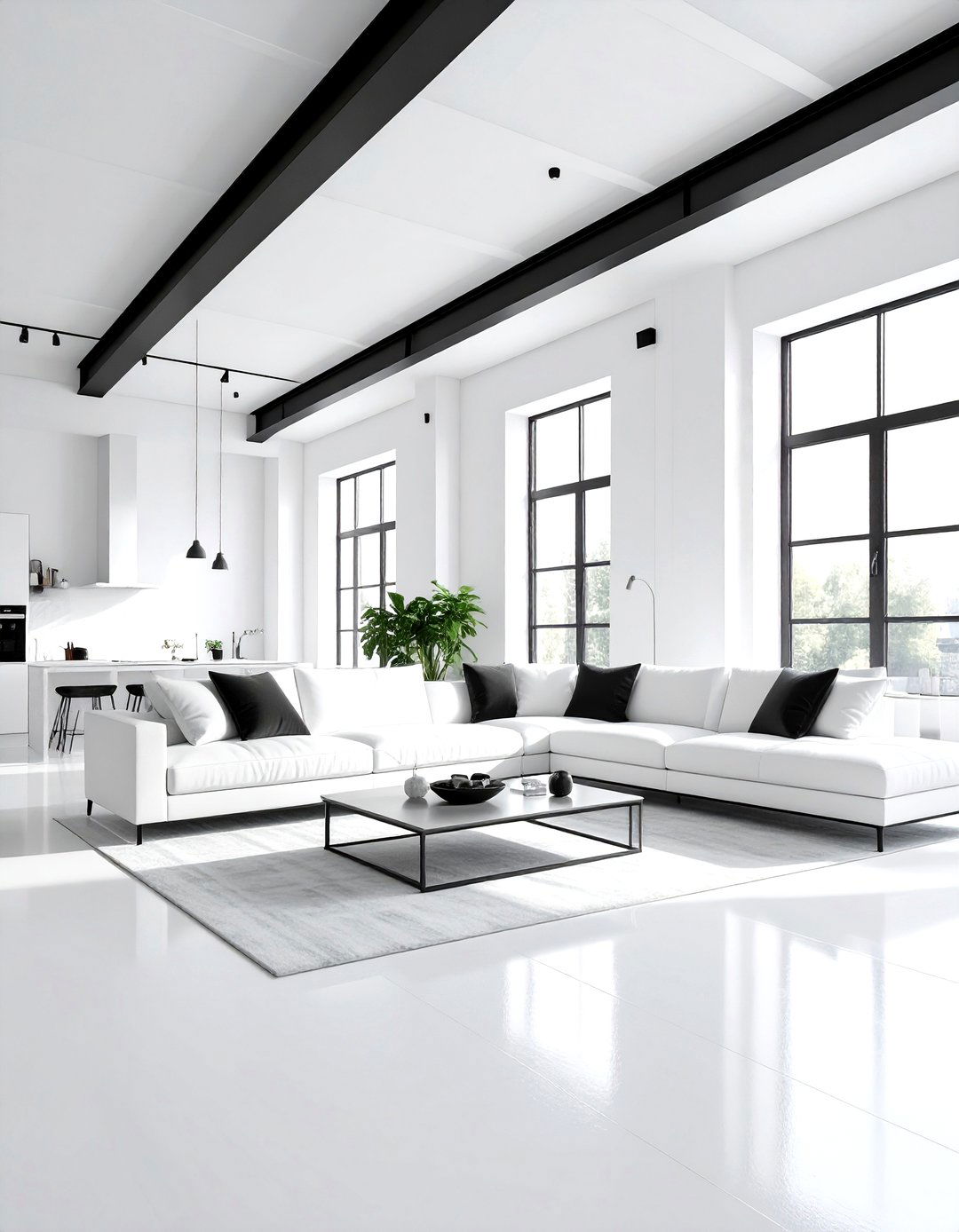 Modern Industrial Loft - 30 industrial white living room ideas