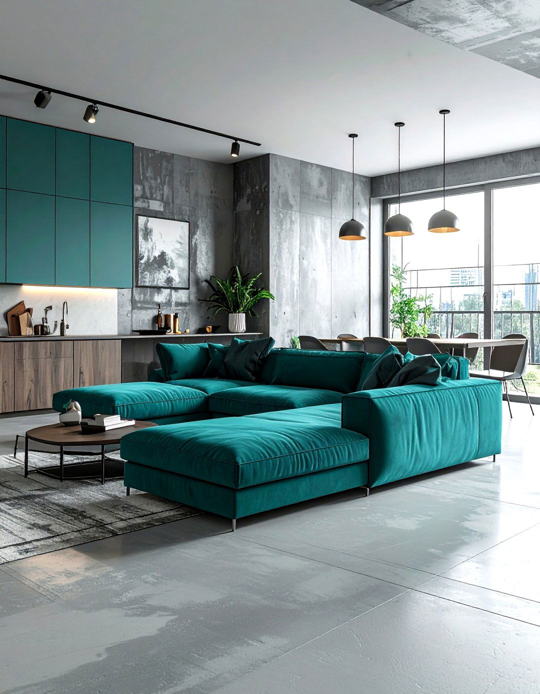 Modern Industrial Teal Living Room - 30 industrial teal living room ideas