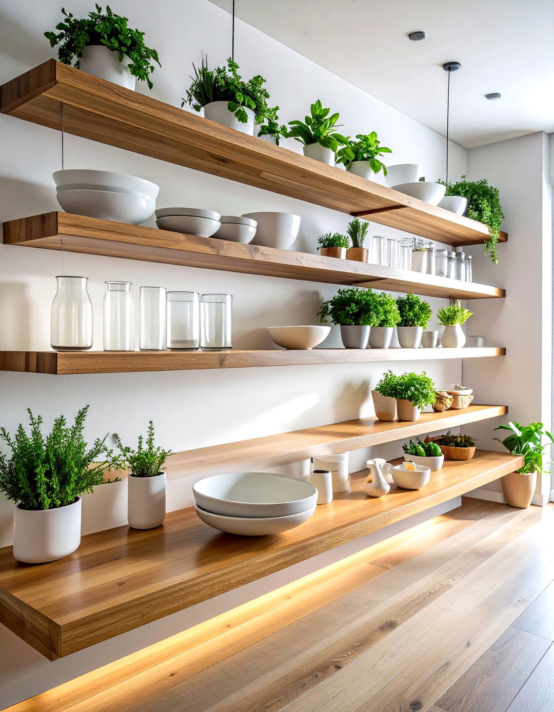 Modern Kitchen Shelving - 30 starter home decor ideas