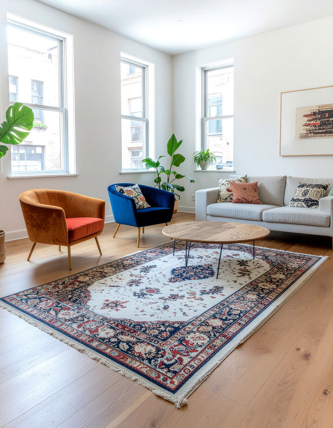 Modern Layered Rug - 30 living room oriental rugs