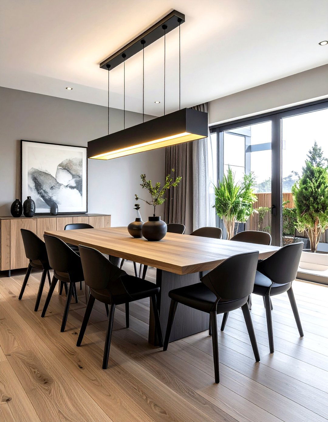 Modern Linear LED Chandelier - 30 dining room LED lighting ideas