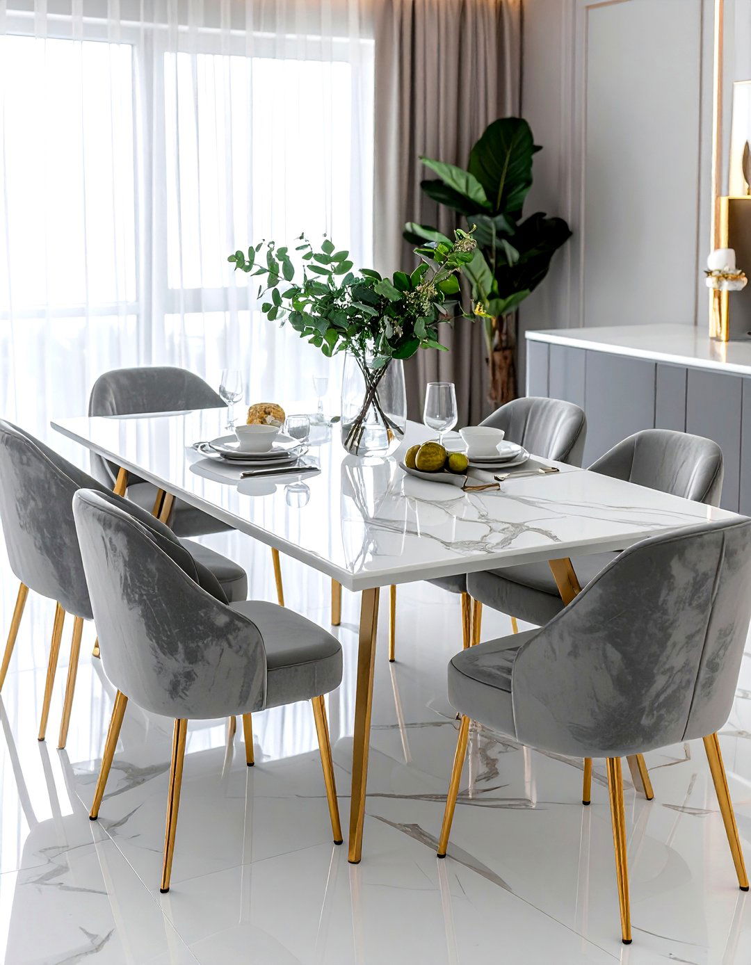Modern Marble Dining Table - 30 dining room furniture ideas