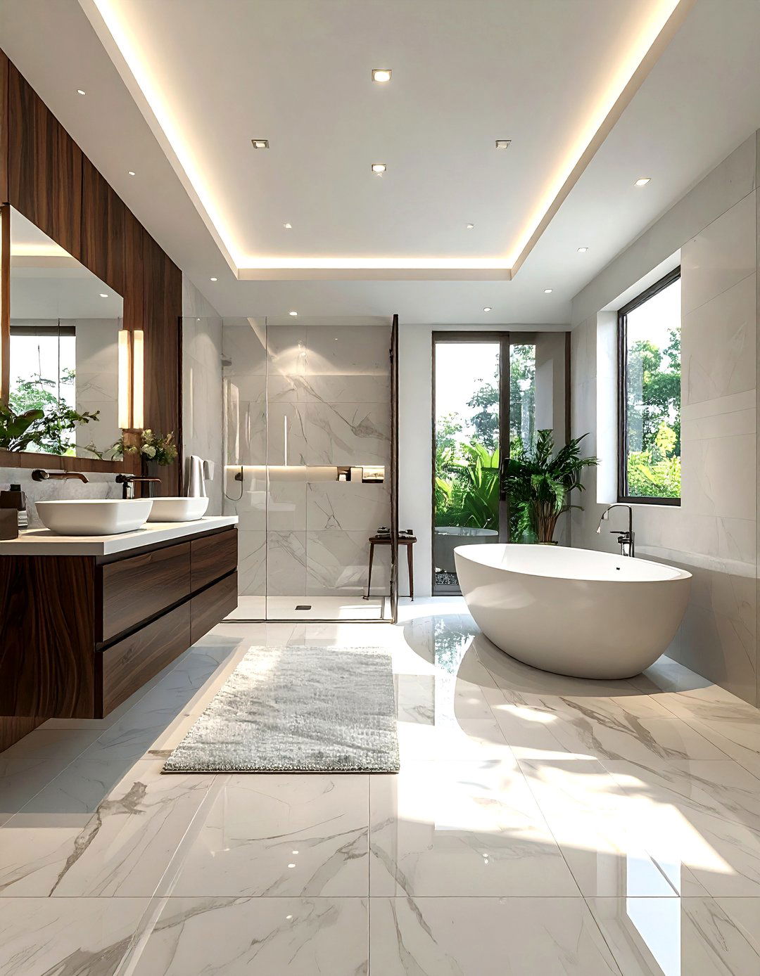 Modern Master Suite Layout - 30 bathroom furniture placement