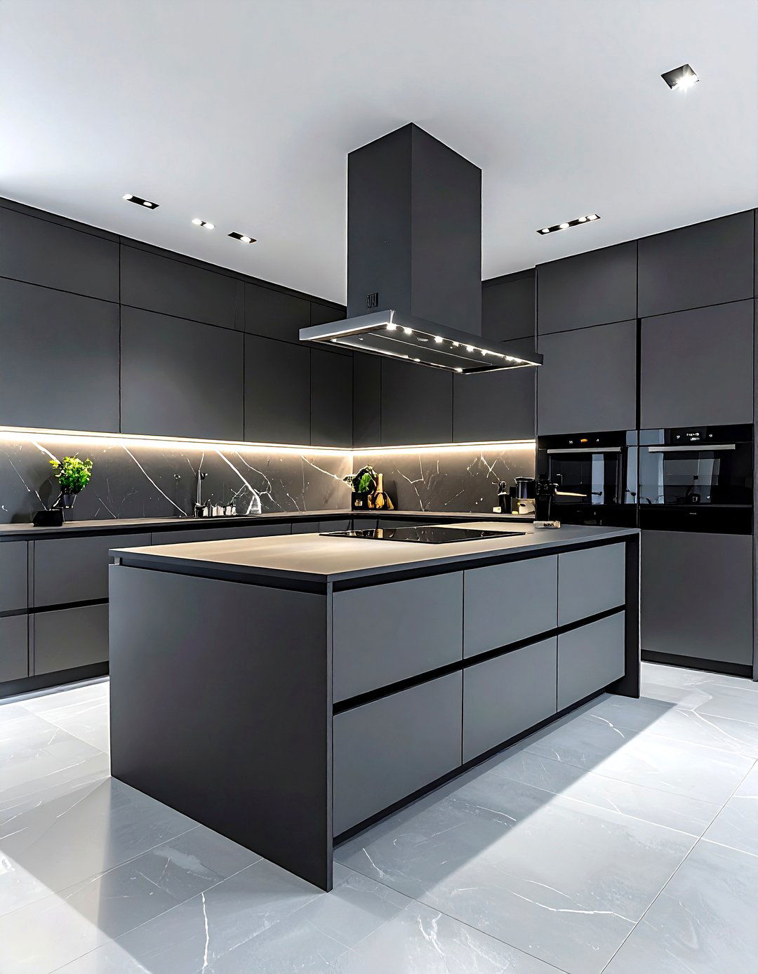 Modern Matte Grey Kitchen - 30 grey kitchen decor ideas