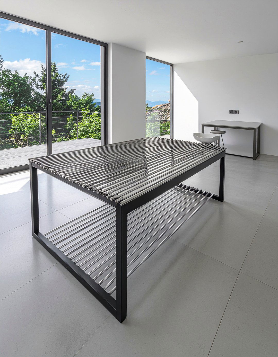 Modern Metal Slat Table - 30 metal dining table ideas