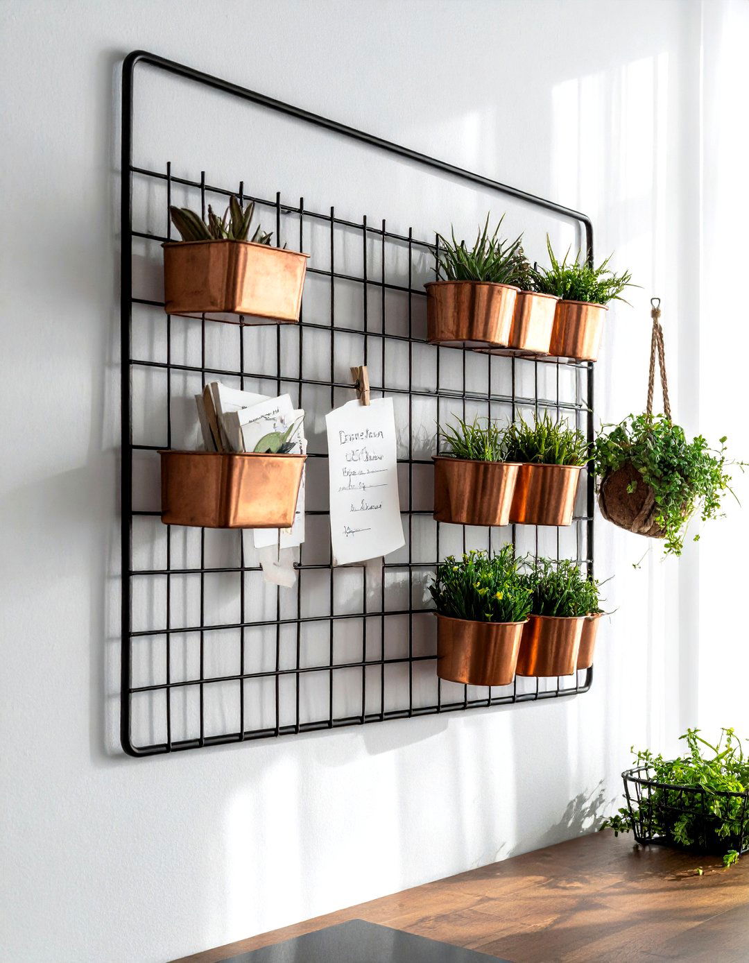 Modern Metal Wall Grid - 30 dining room vertical storage ideas