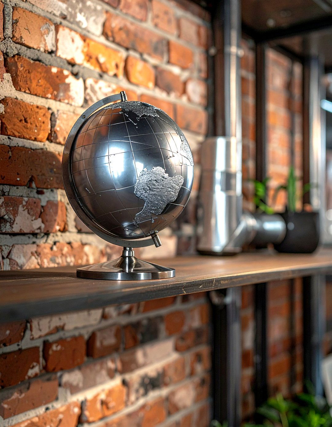 Modern Metallic Globe - 30 decorative globe ideas