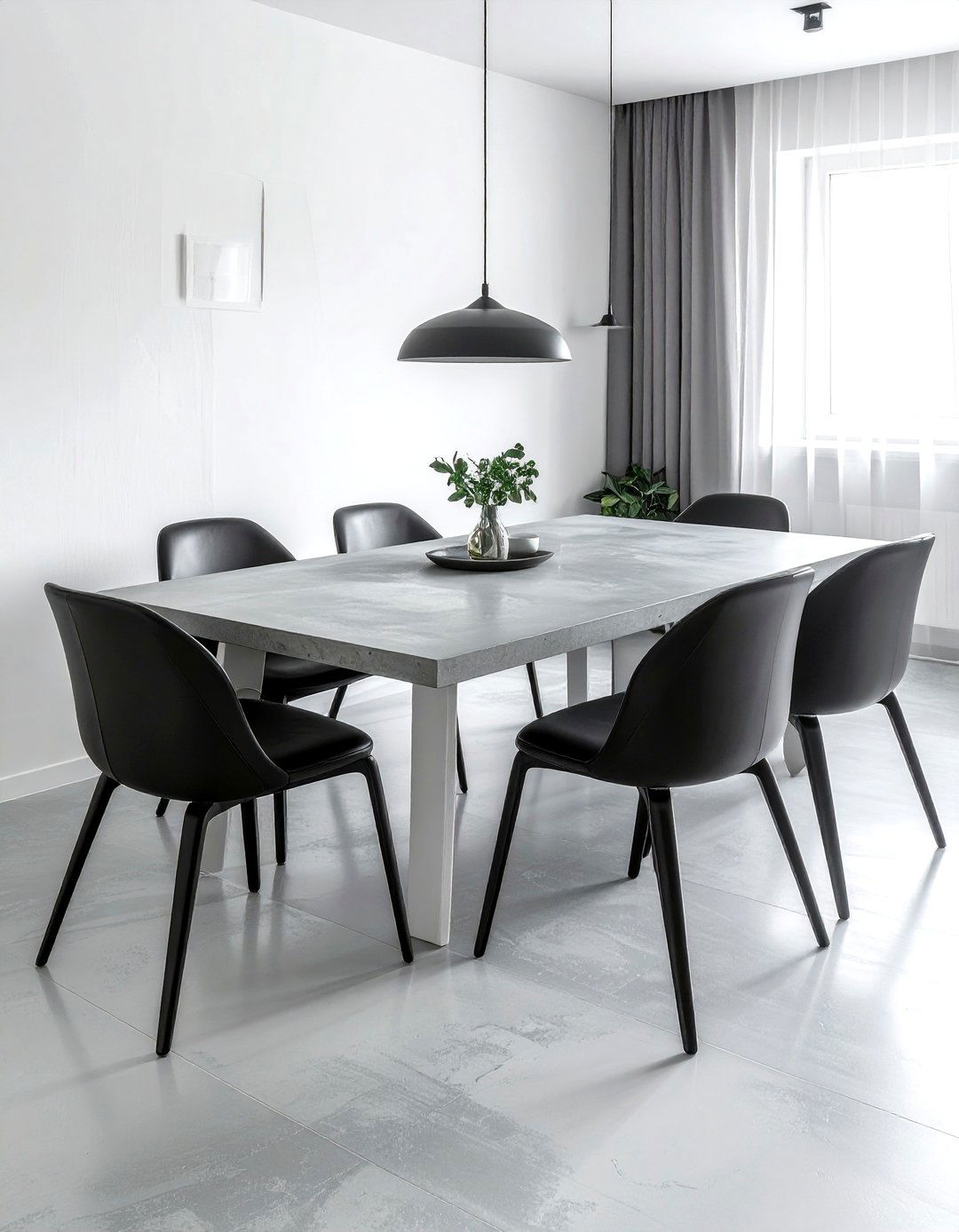 Modern Microcement Dining Table - 30 concrete dining table ideas