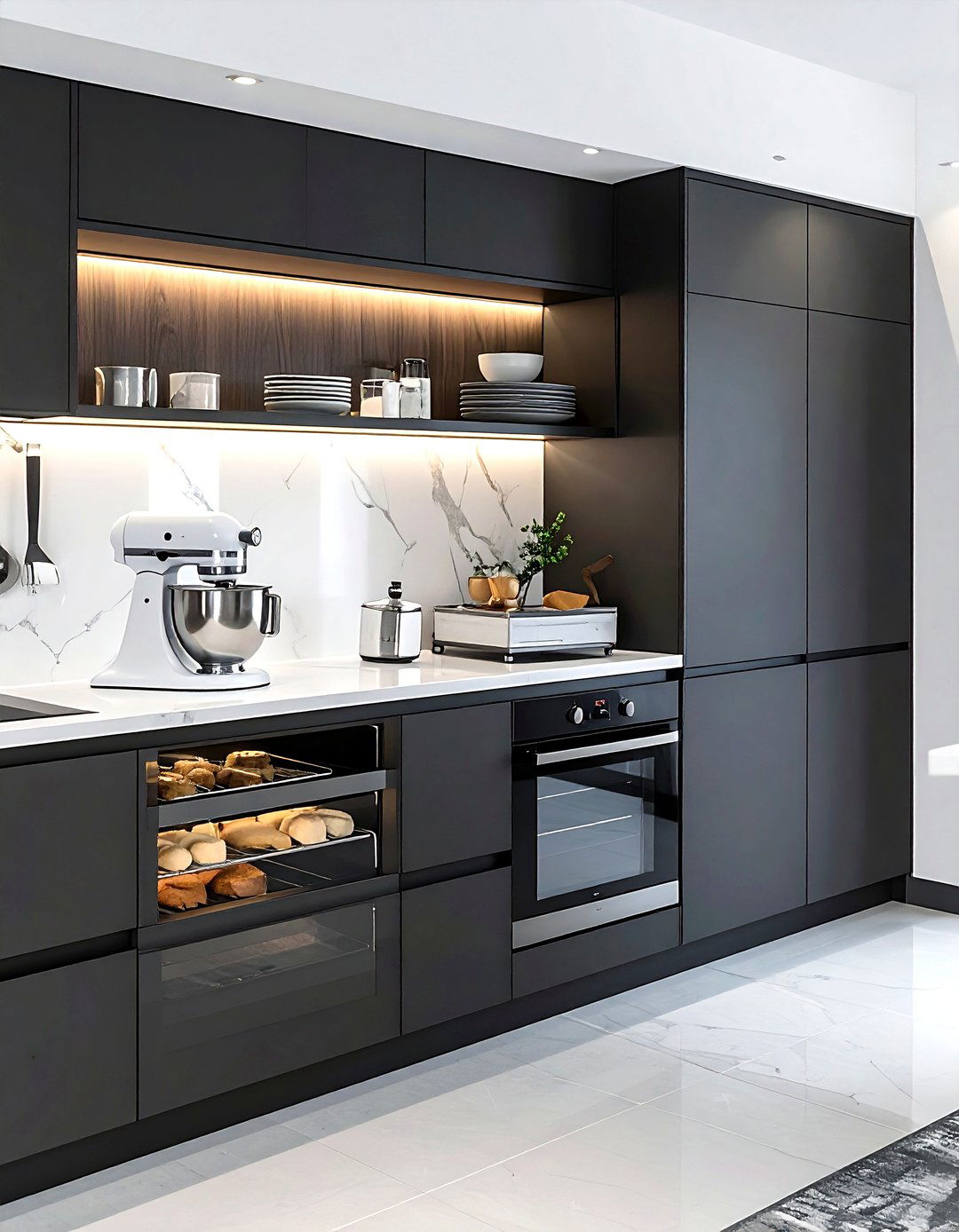Modern Minimalist Baking Cabinet - 30 kitchen baking center ideas