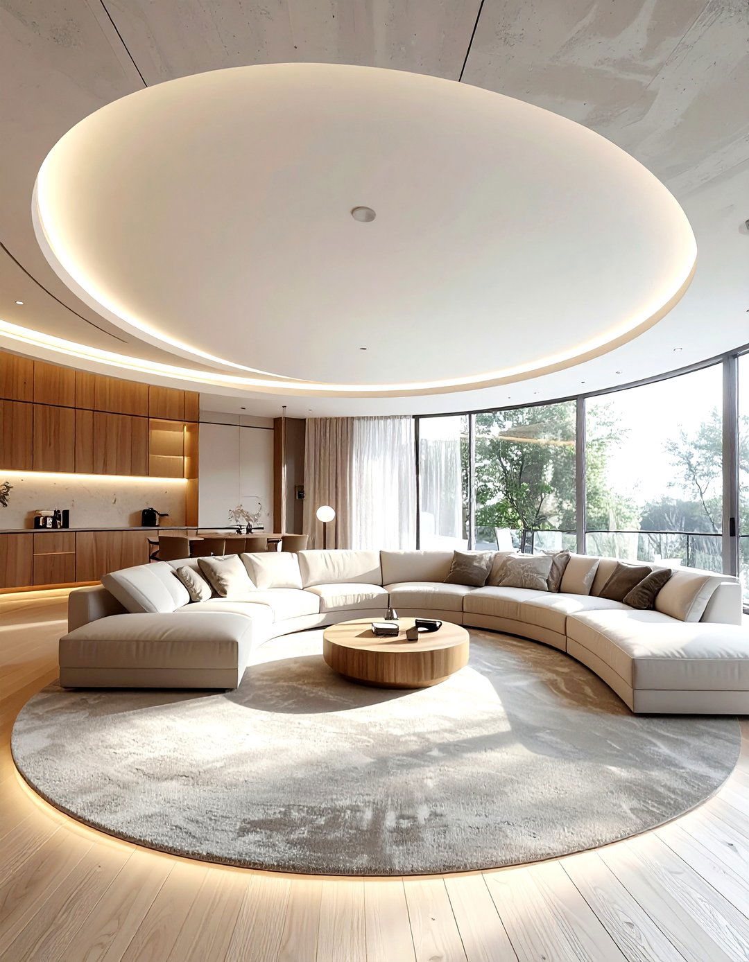 Modern Minimalist Barrel Ceiling - 30 living room barrel ceiling ideas