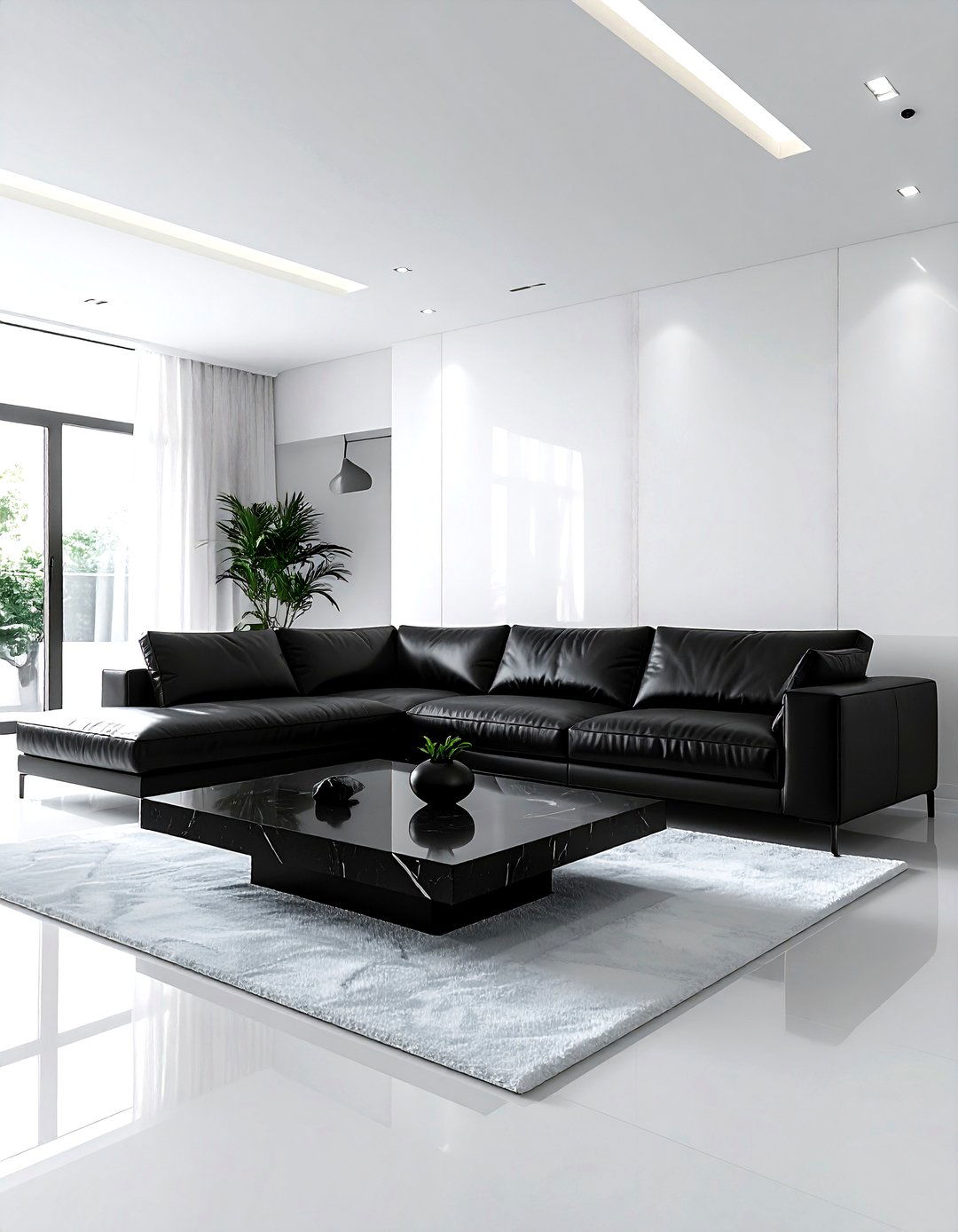 Modern Minimalist Black Living Room - 30 black living room design ideas
