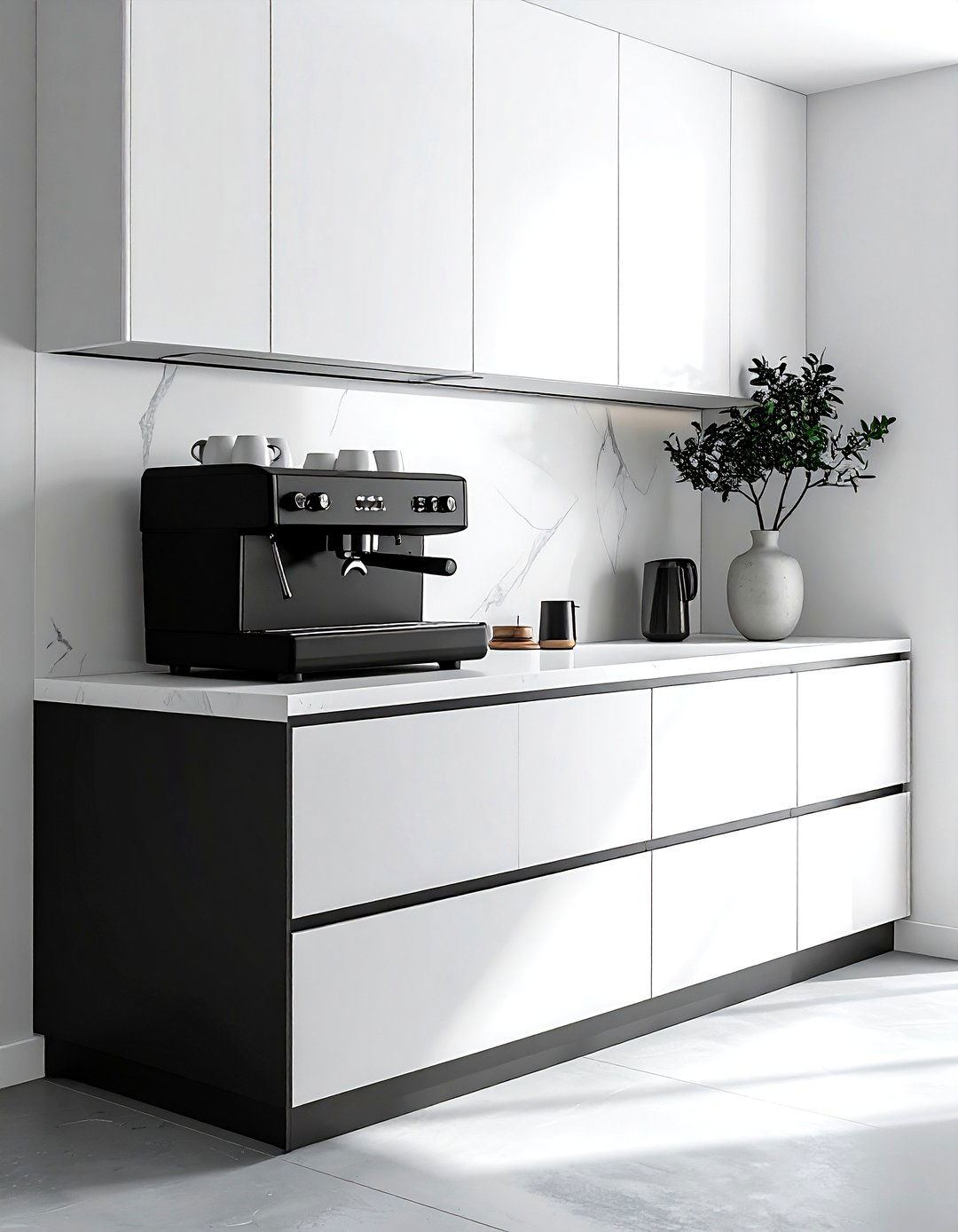 Modern Minimalist Coffee Bar - 30 kitchen coffee nook ideas