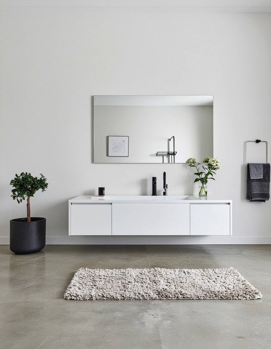 Modern Minimalist Concrete Bathroom - 30 bathroom concrete floor ideas