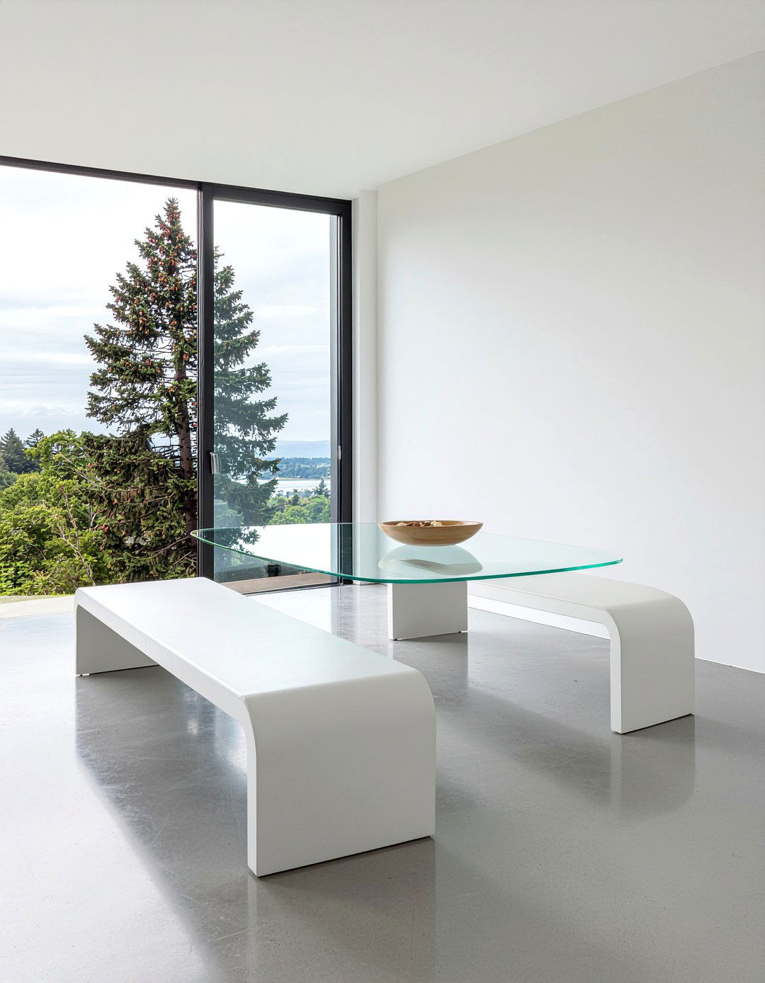 Modern Minimalist Curved Bench - 30 curved dining bench ideas