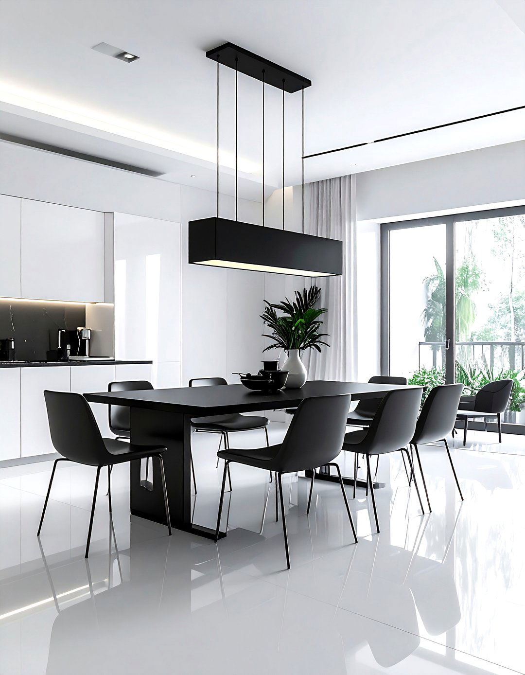 Modern Minimalist Dining - 30 black chandelier dining room ideas
