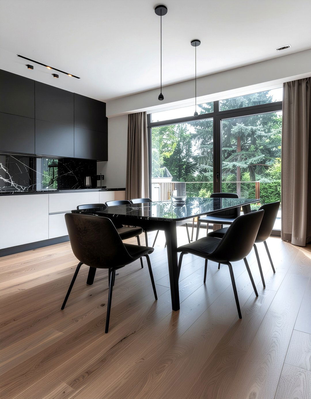 Modern Minimalist Hardwood Dining Room - 30 dining room hardwood floor ideas