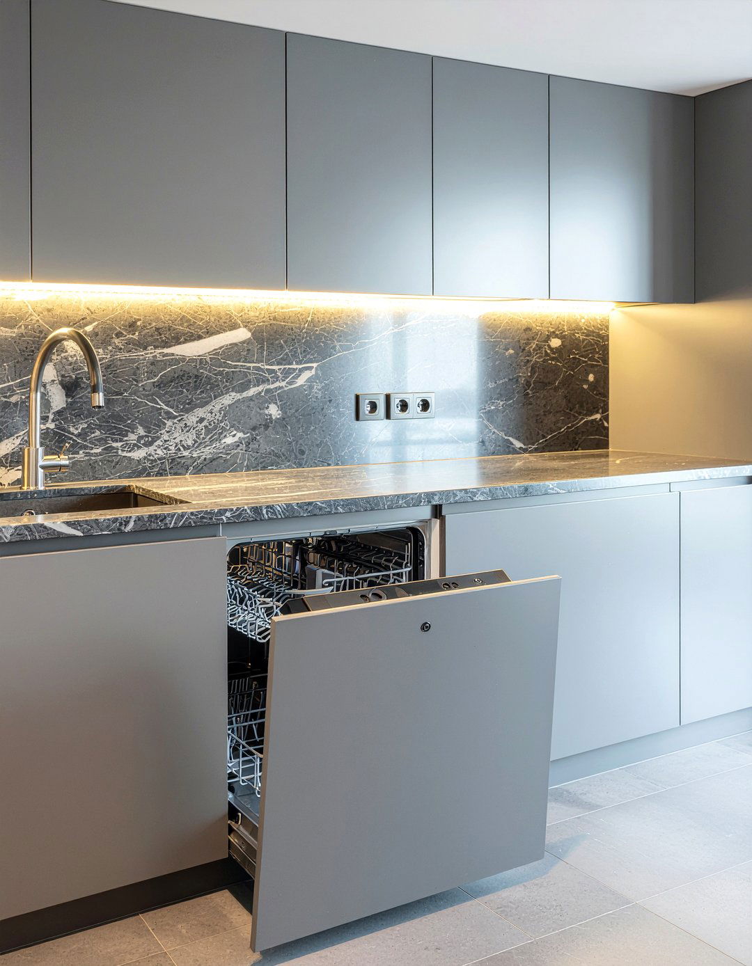 Modern Minimalist Kitchen - 30 panel-ready dishwasher kitchen ideas