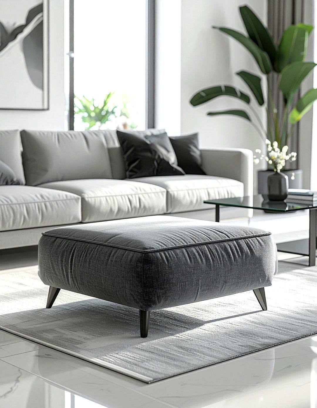 Modern Minimalist Ottoman - 30 living room ottomans