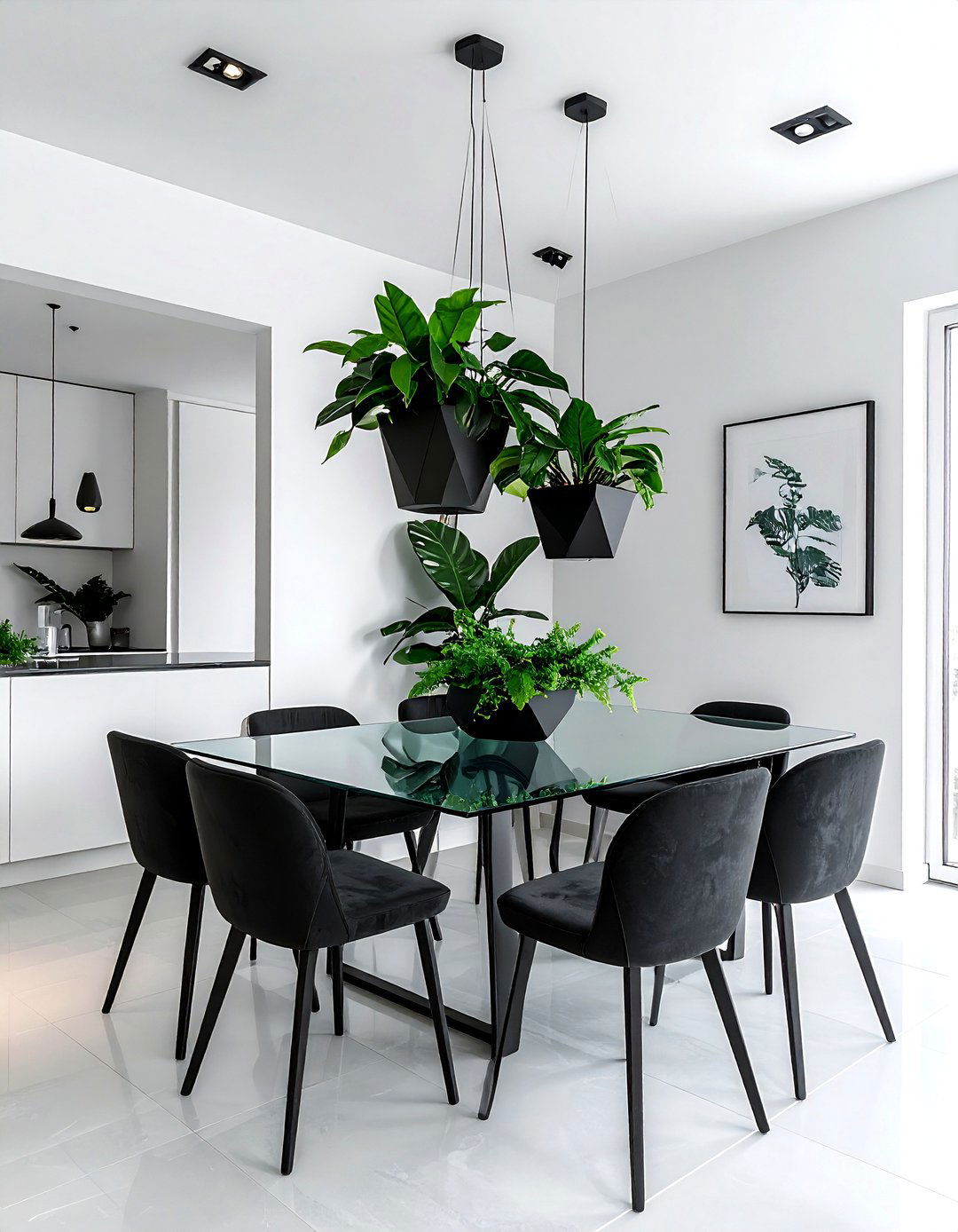 Modern Minimalist Plant Display - 30 dining room hanging plant ideas