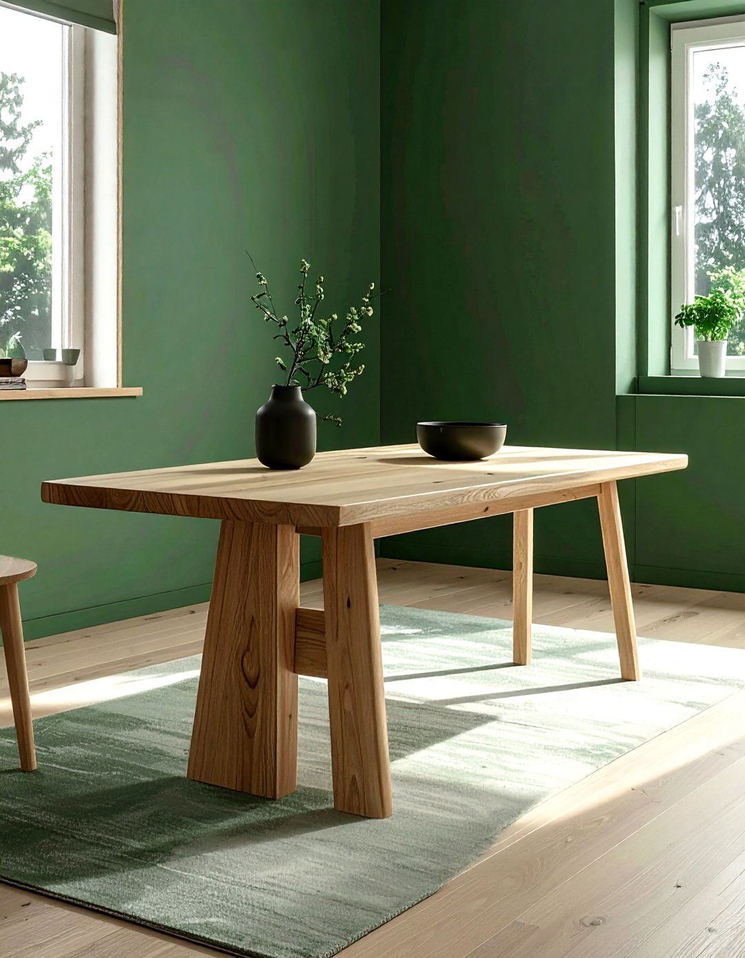 Modern Minimalist Table - 30 forest green dining room ideas