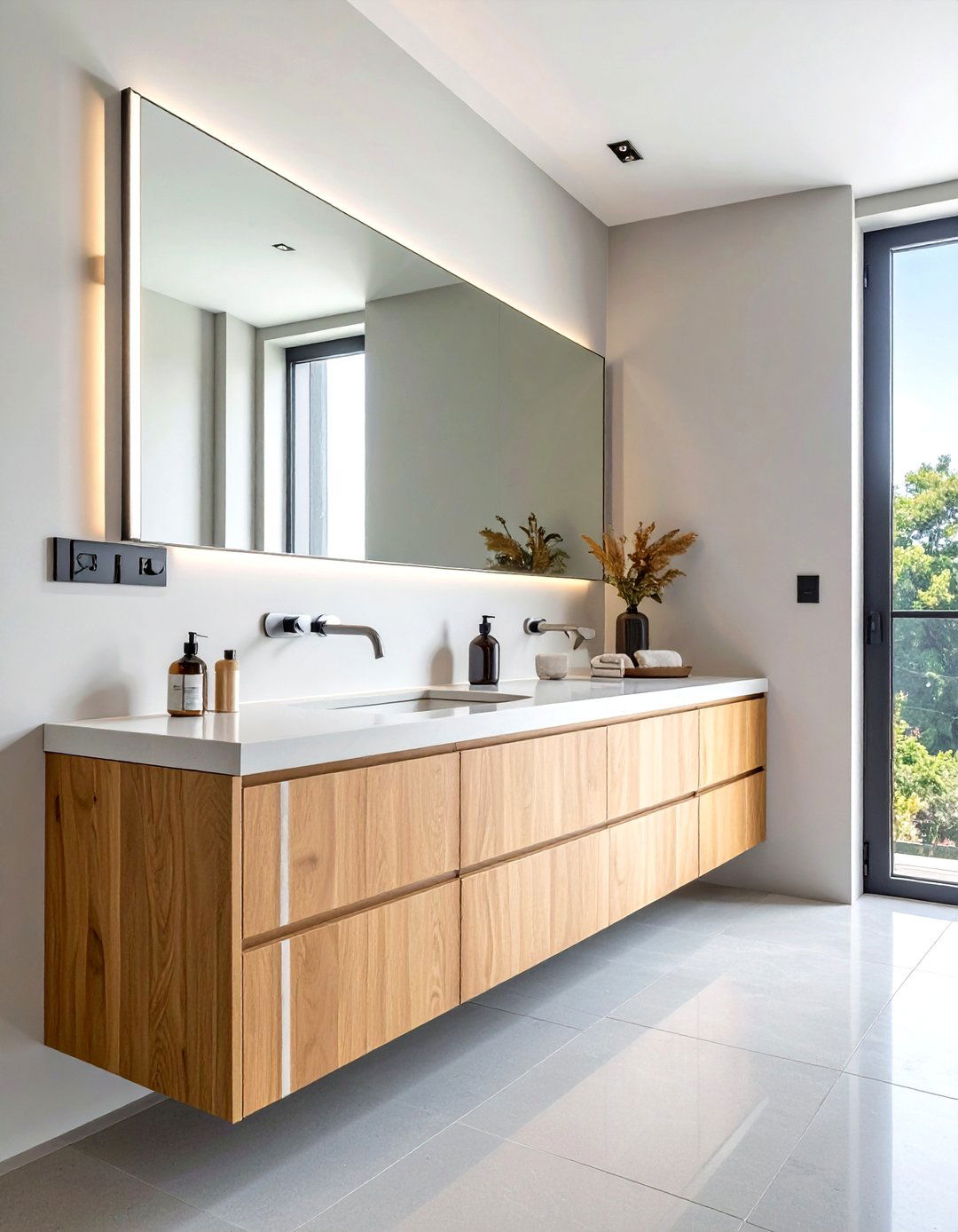 Modern Minimalist Vanity - 30 wood vanity bathroom ideas