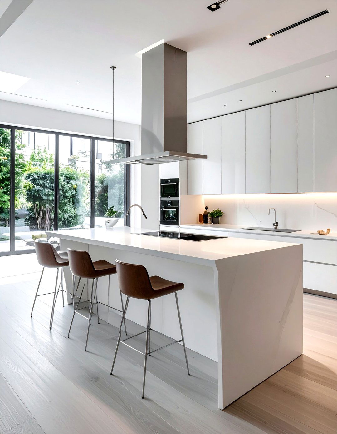 Modern Minimalist Waterfall Island - 30 waterfall kitchen island ideas