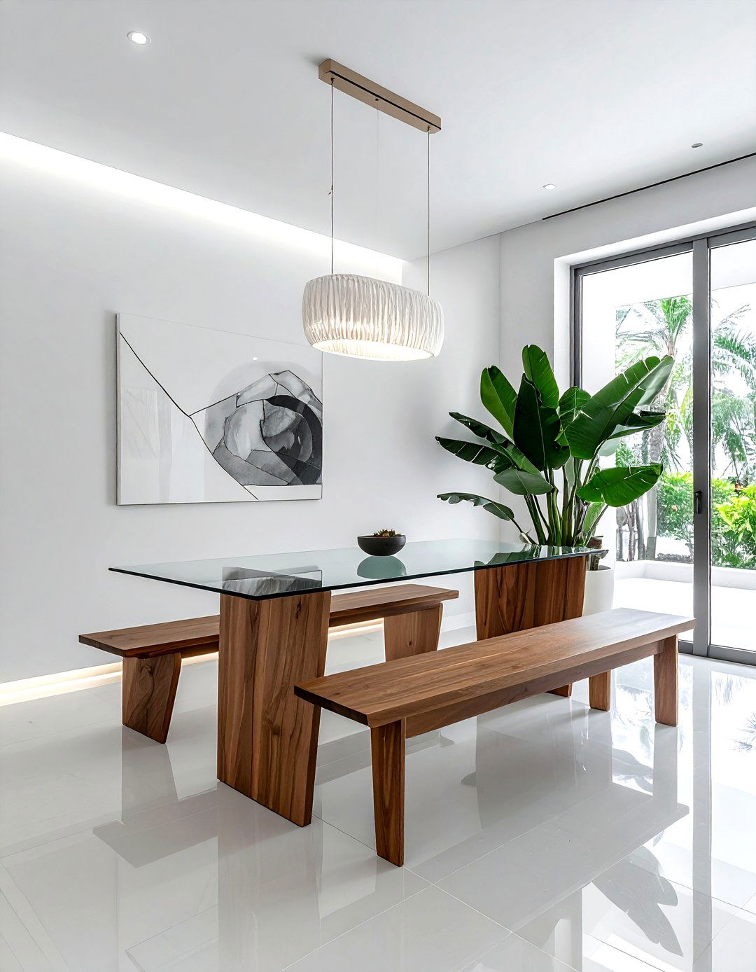 Modern Minimalist Wood Bench - 30 wood dining bench ideas