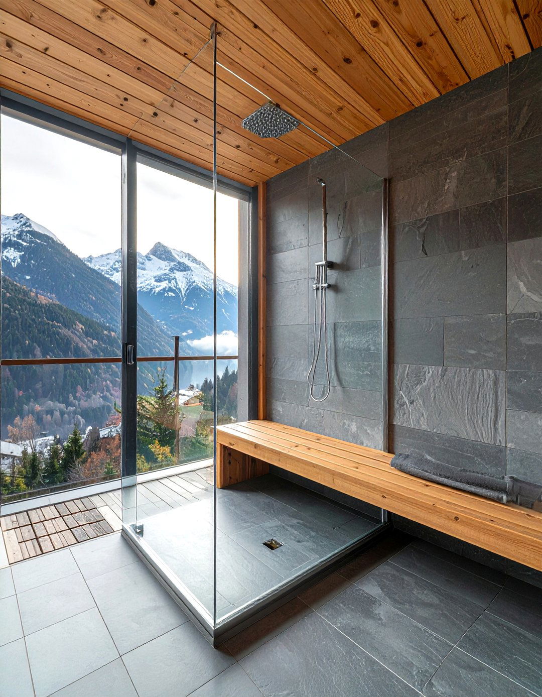 Modern Mountain Shower - 30 chalet bathroom ideas