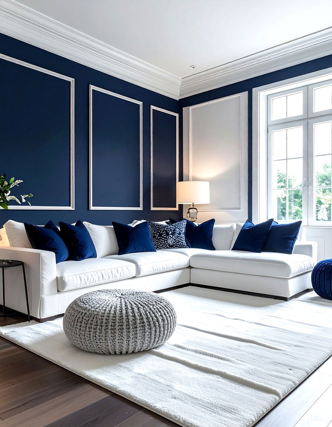 Modern Navy And White Living Room - 30 dark navy living room ideas