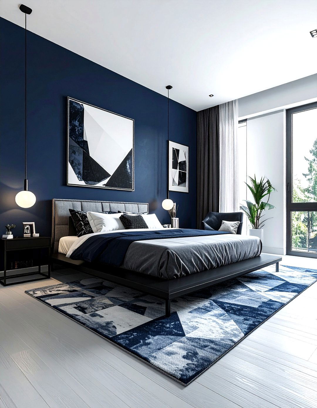 Modern Navy Bedroom - 30 navy bedroom design ideas