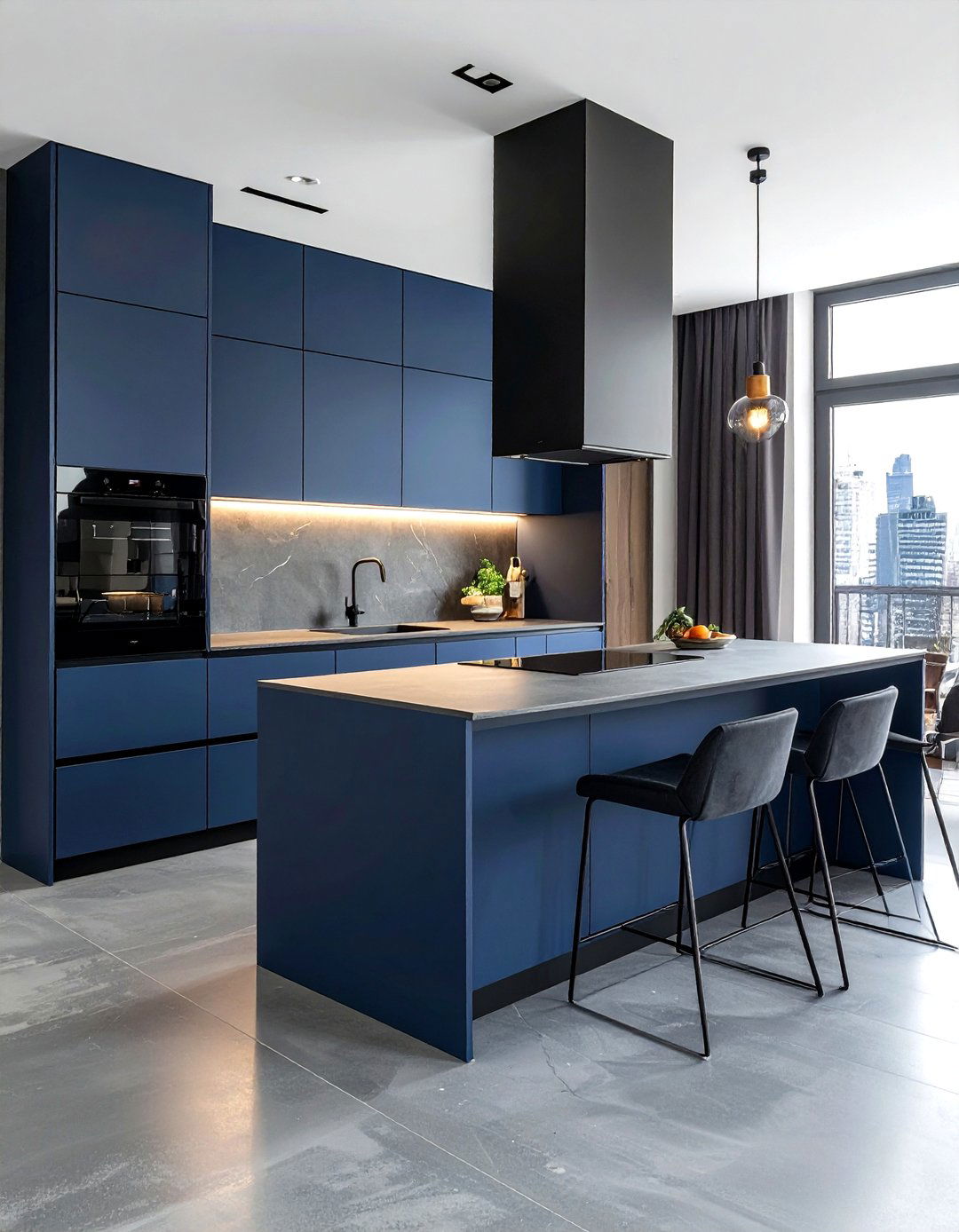 Modern Navy Blue Kitchen Minimalist - 30 navy blue kitchen ideas