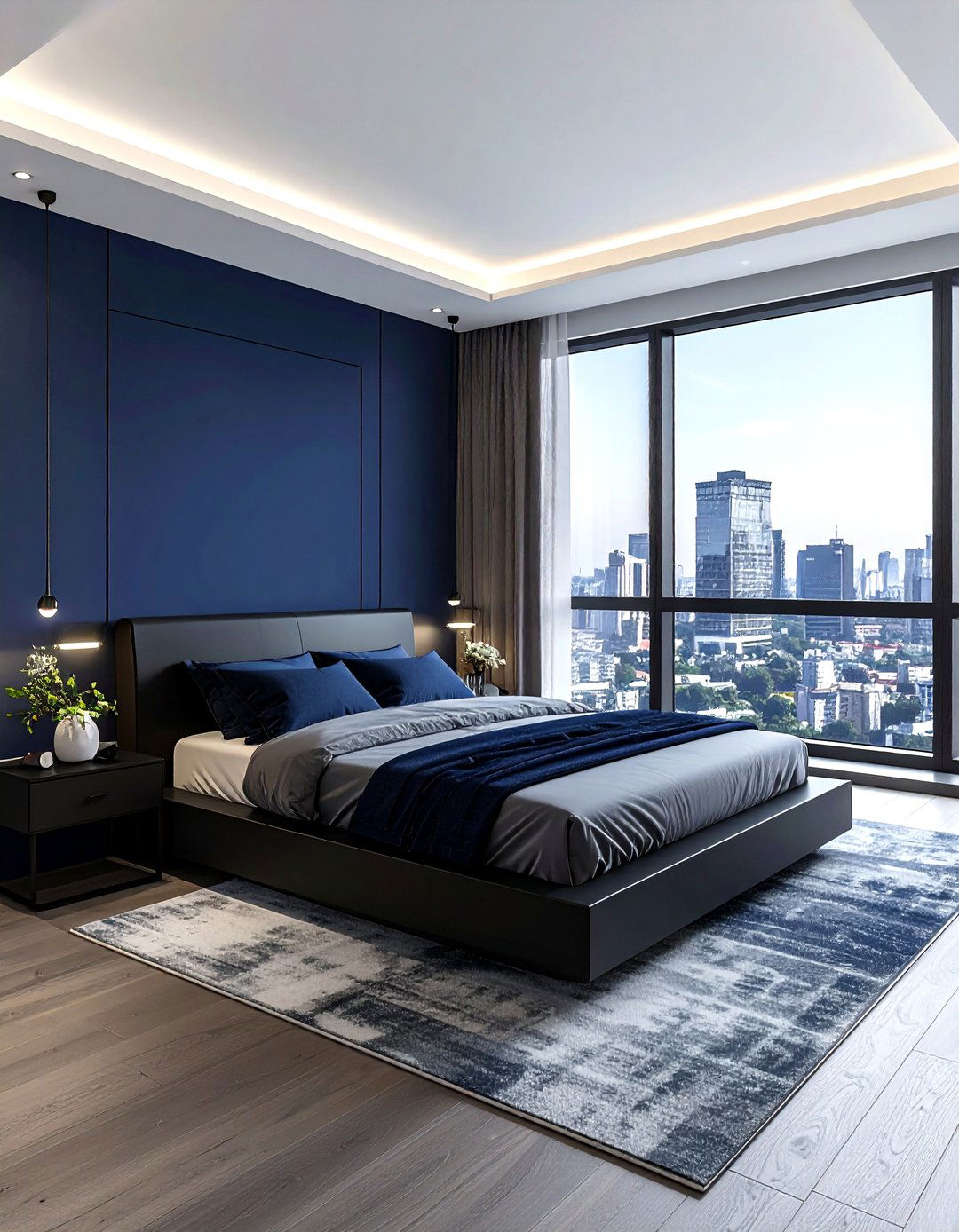 Modern Navy Master Bedroom - 30 navy bedroom ideas