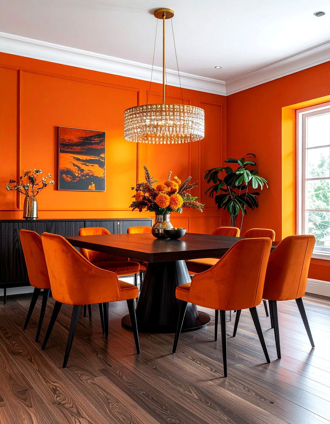 Modern Orange Dining Room - 30 sunset dining room ideas