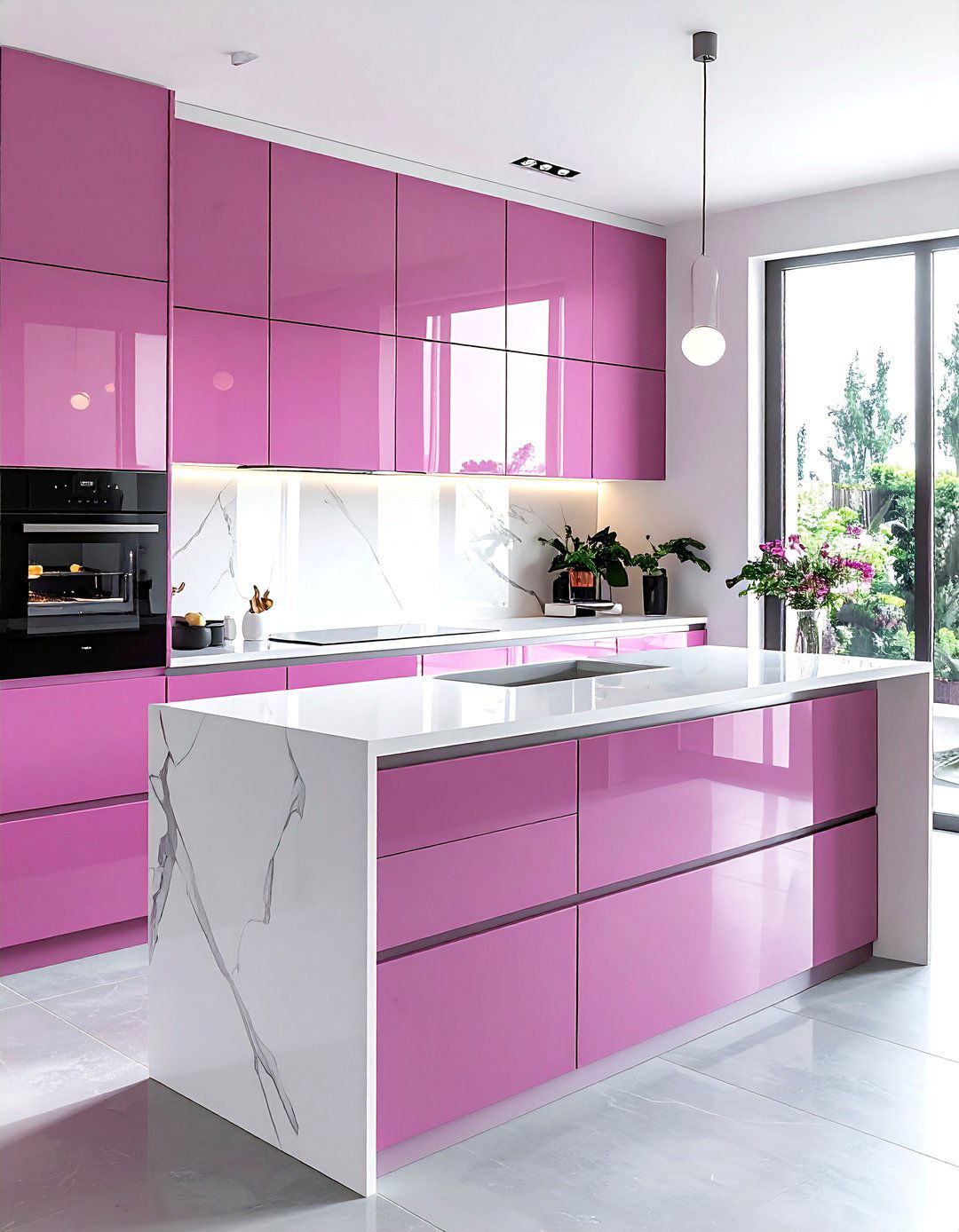 Modern Pink White Kitchen - 30 pink and white kitchen ideas