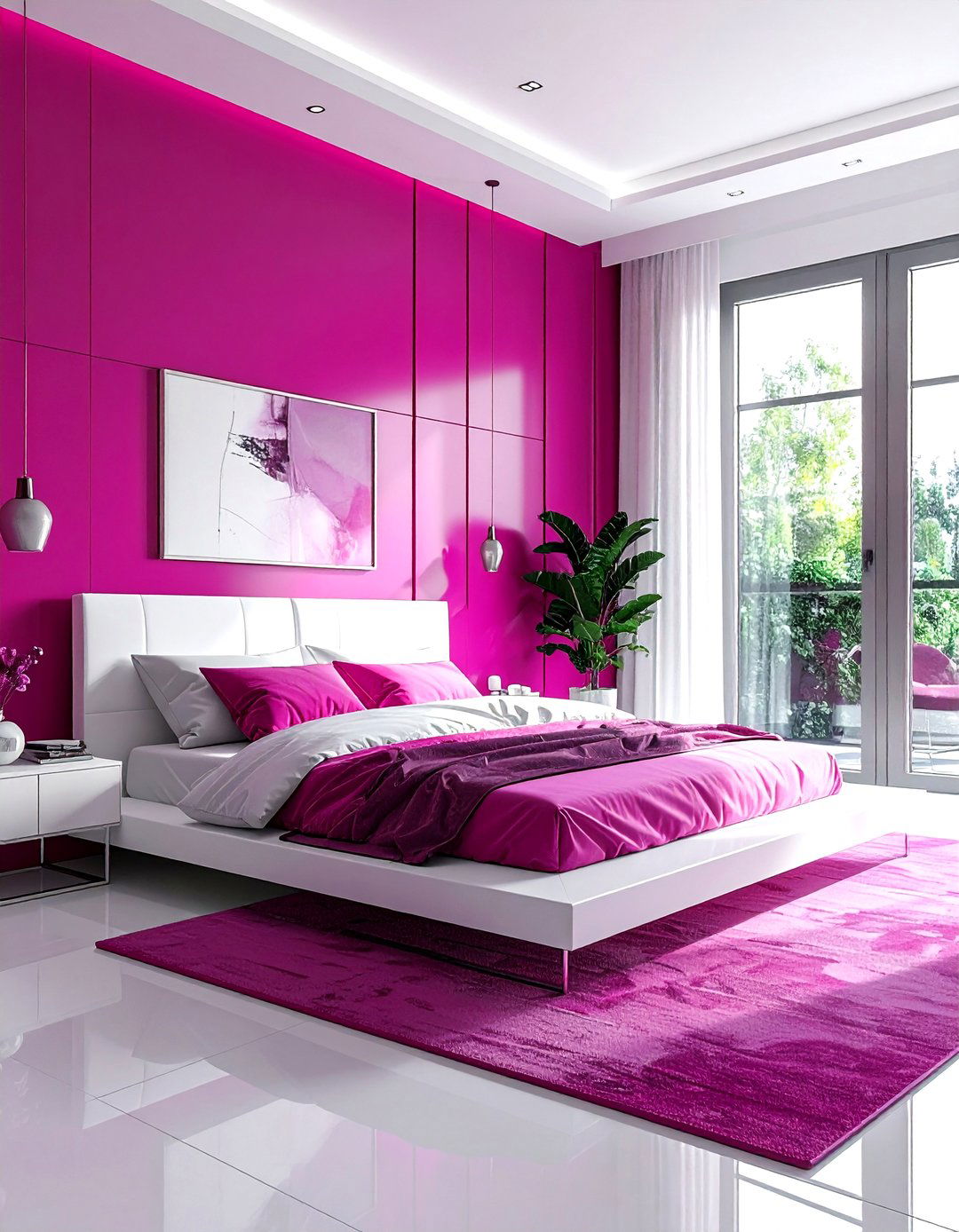 Modern Pink and White Bedroom - 30 pink and white bedroom ideas
