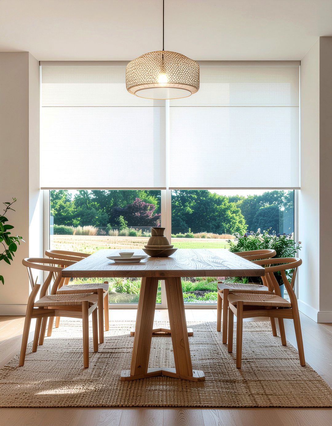 Modern Roller Shades - 30 dining room window treatment ideas