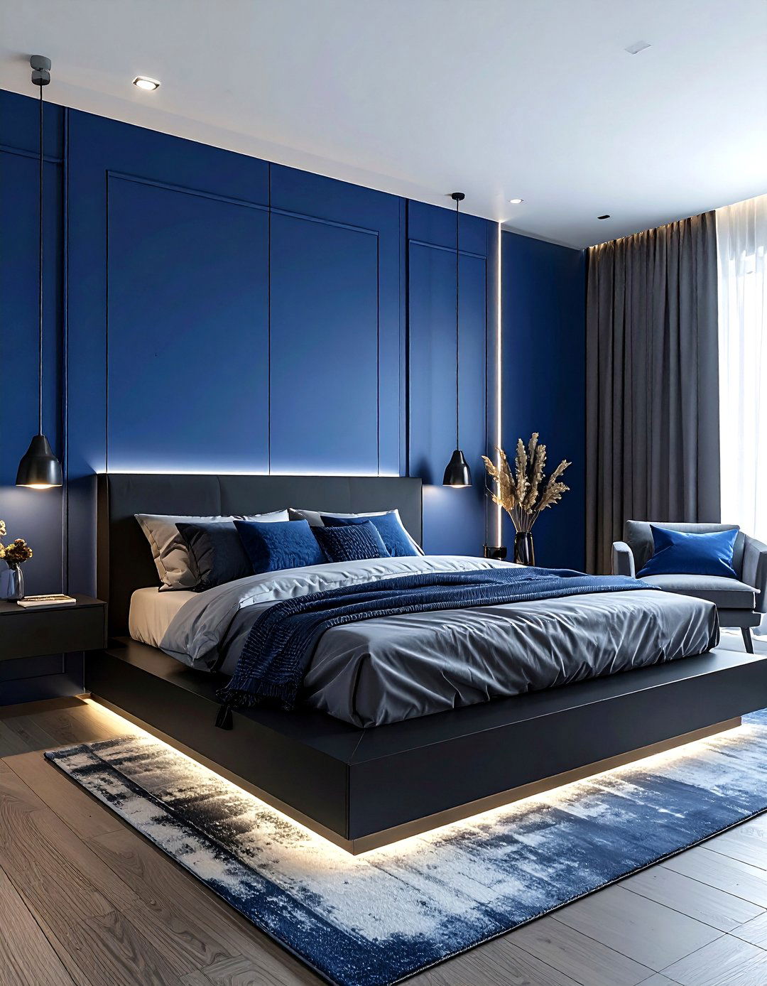 Modern Royal Blue Bedroom - 30 royal blue bedroom ideas