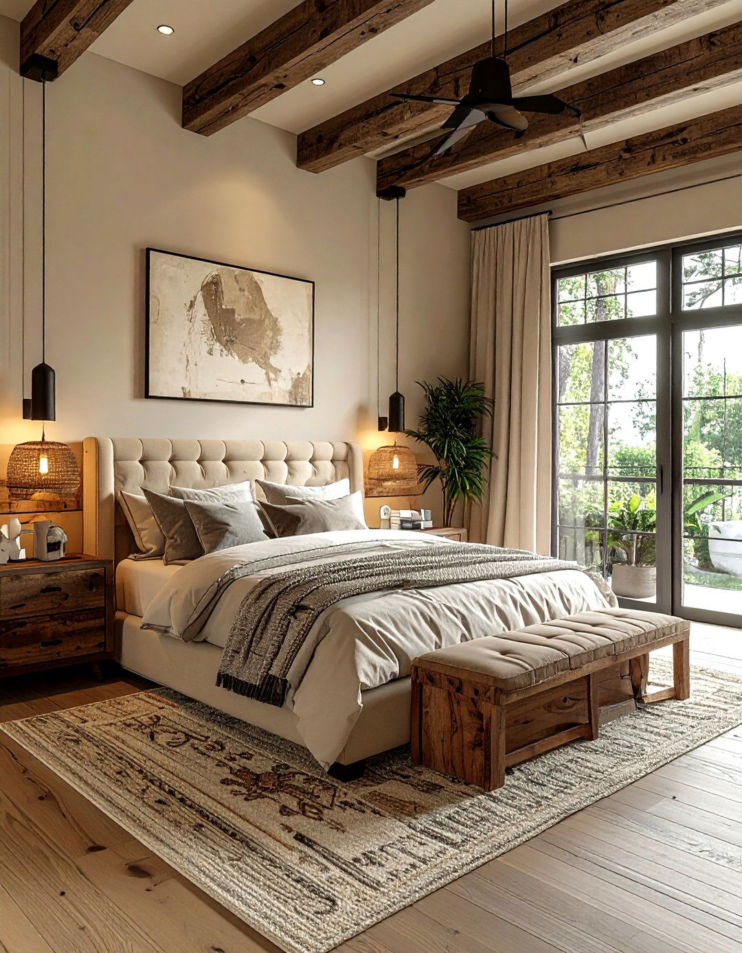 Modern Rustic Style Bedroom - 30 rustic beige bedroom ideas
