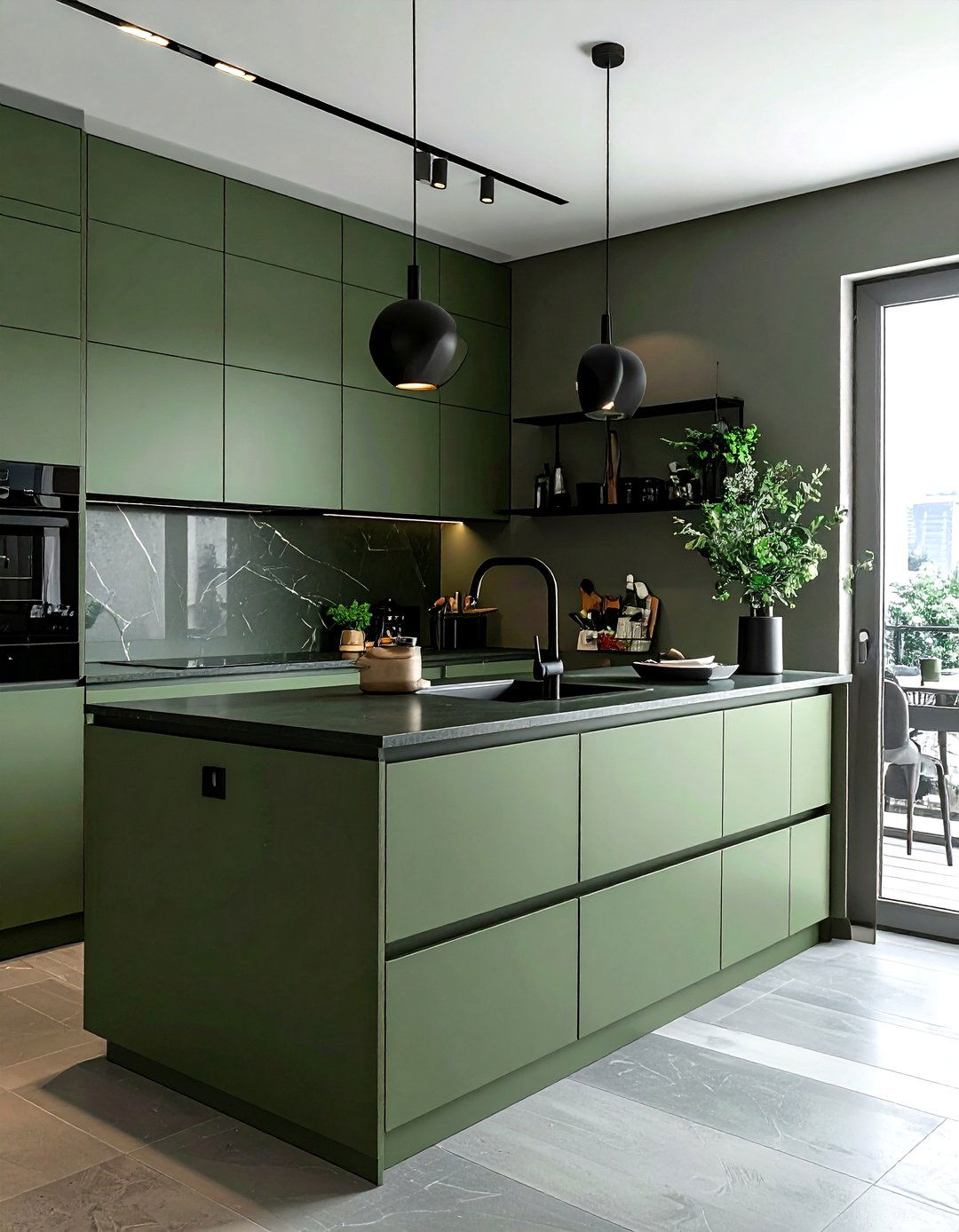 Modern Sage Green Kitchen Black Hardware - 30 sage kitchen ideas