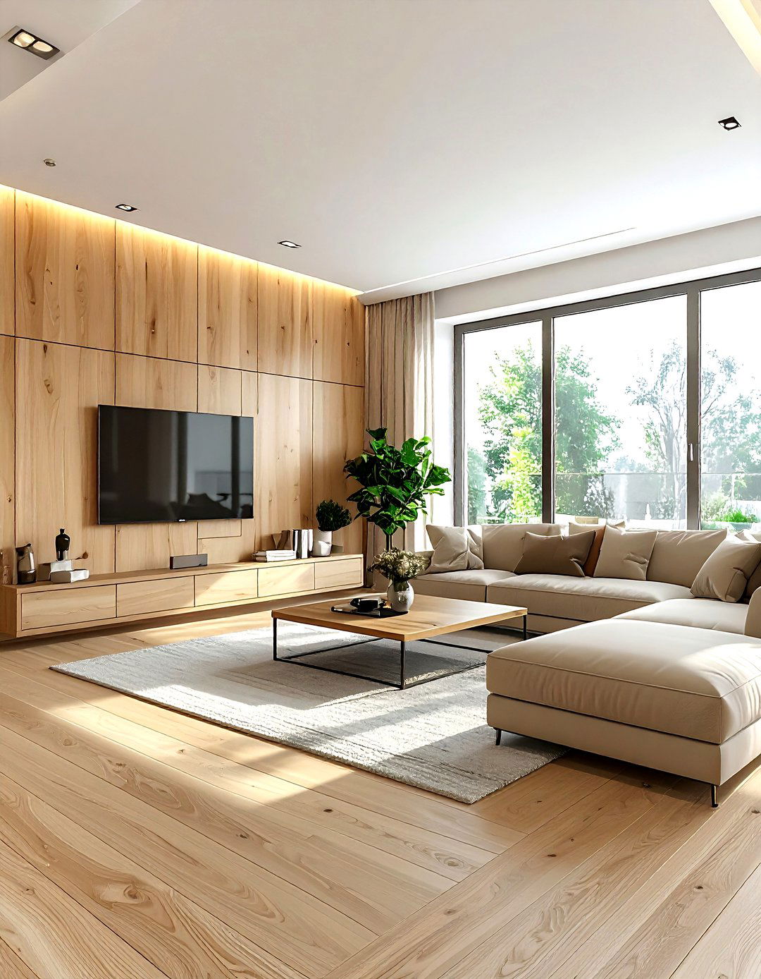 Modern Scandi Living Room With Wood - 30 scandinavian beige living room ideas