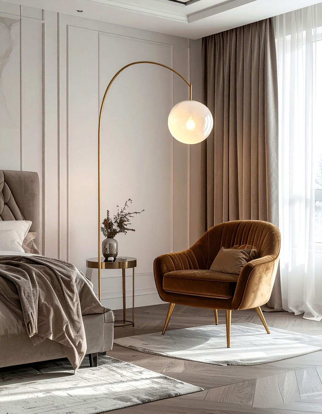 Modern Sculptural Floor Lamp - 30 bedroom statement piece ideas