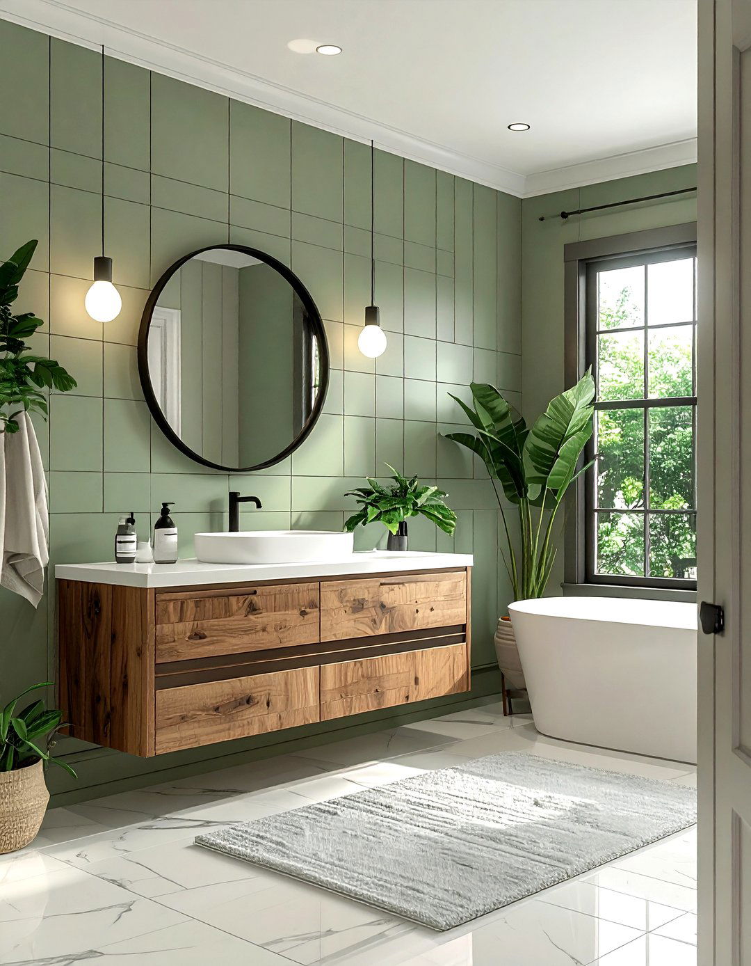 Modern Shiplap Walls Bathroom - 30 modern farmhouse decor ideas