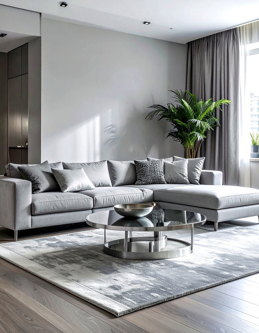 Modern Silver And Grey Living Room - 30 silver accent living room ideas