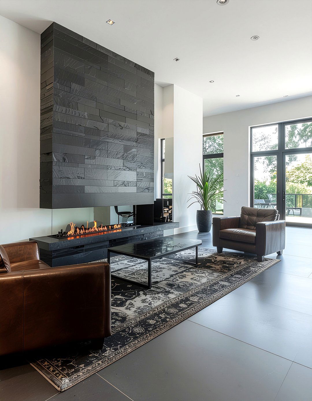 Modern Slate Fireplace - 30 fireplace surround ideas