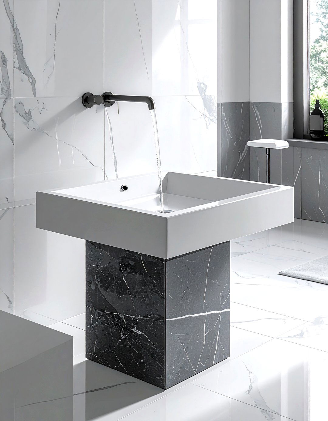 Modern Square Pedestal Sink - 30 pedestal sink ideas