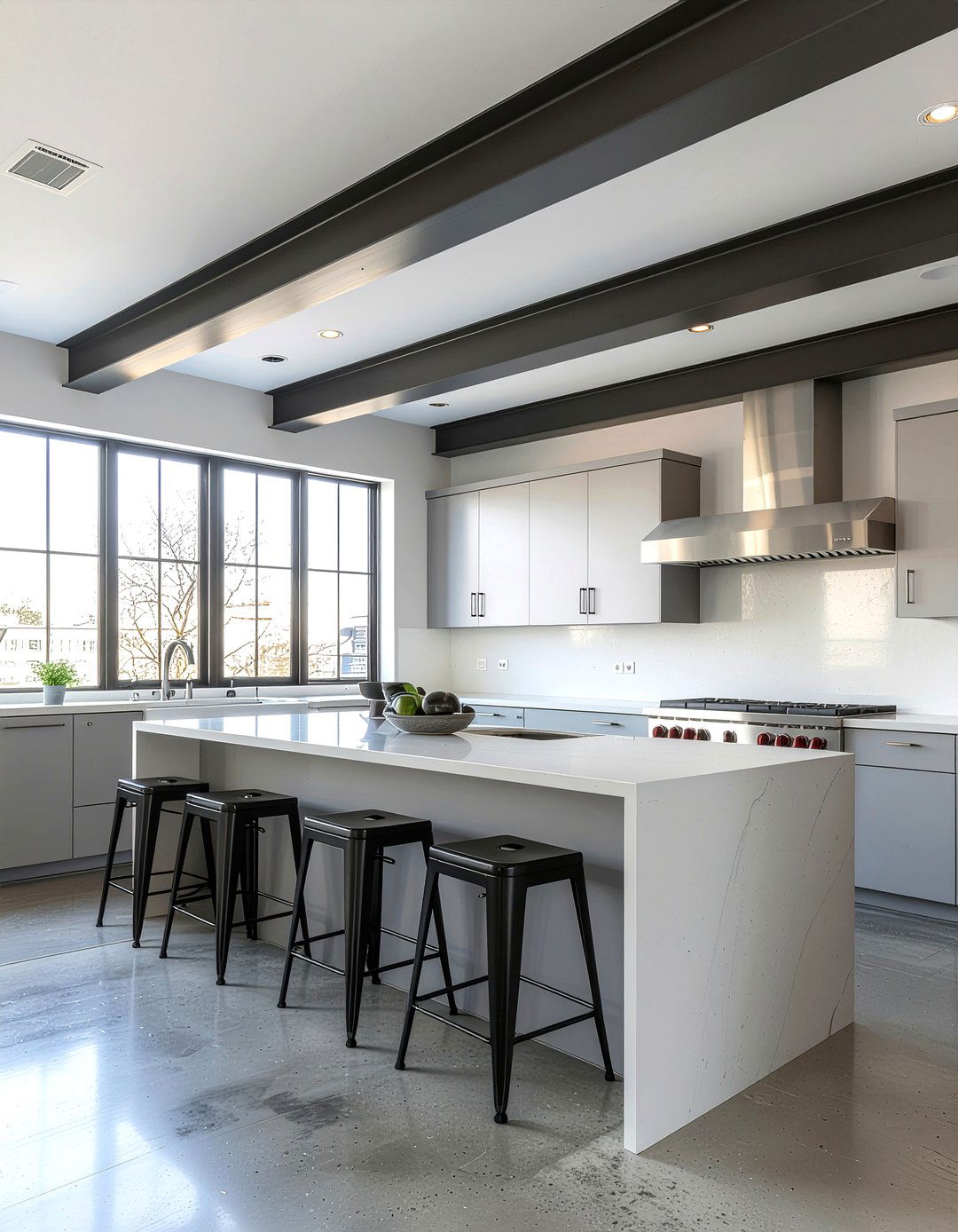 Modern Steel Kitchen Beams - 30 kitchen exposed beam ideas