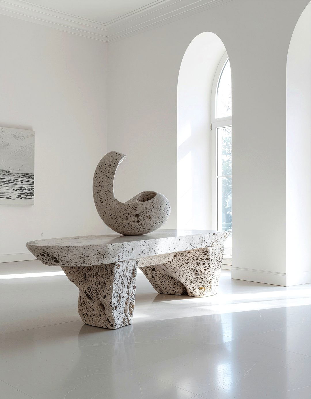 Modern Stone Sculpture - 30 entryway table decor ideas