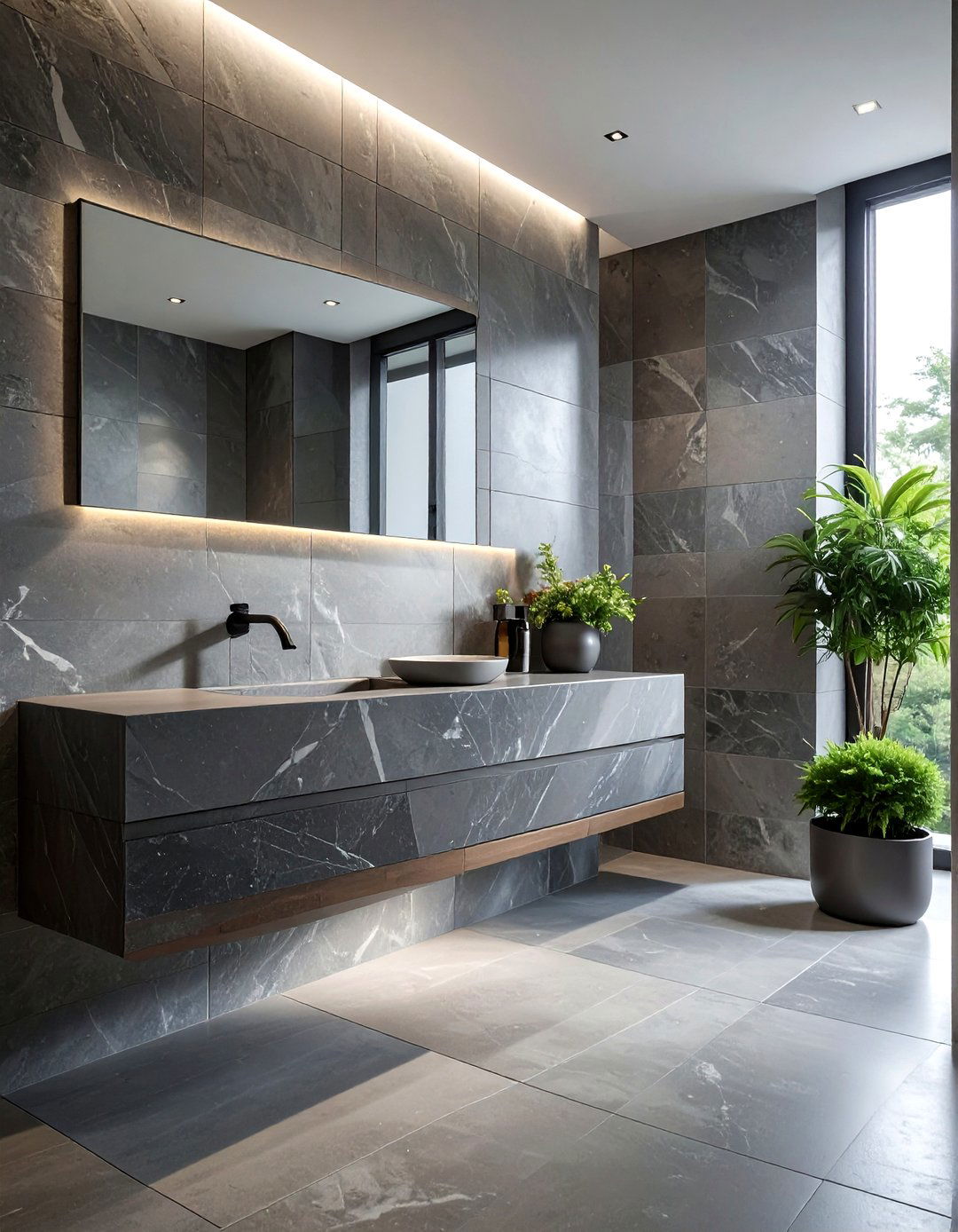 Modern Stone - 30 stone bathroom ideas